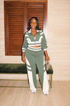 Stripes Tracksuit Green